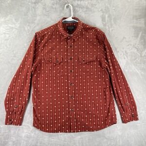 Pendleton Shirt mens Large Corduroy Button Up Long Sleeve Aztec Southwestern Red